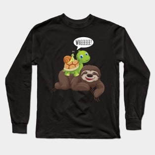 Sloth Turtle Snail Funny running Long Sleeve T-Shirt